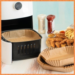 <b>Biodegradable</b> Compostable Double Side Silicone Coated Air Fryer Disposable <b>Paper</b> Liner Colored Box/OPP Bag/PET Box ChickenFries - Product Image 5