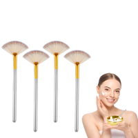 Juego de Brochas Faciales Doradas de Alta Calidad con Brochas de Fibra Sintética, Mangos Metálicos y Tazas para Mezclar Mascarillas Faciales, para Uso en Spa y Salón de Belleza