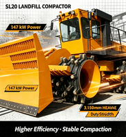 Compacteur de déchets SL20 20t, rouleau compacteur de déchets de 147 kW/197 CV, grande capacité de franchissement des obstacles