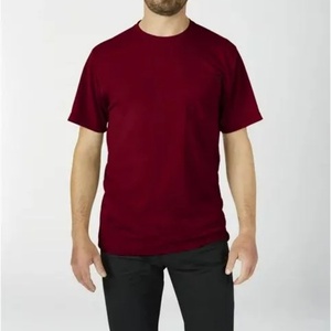 T-shirt pour homme en gros avec poche, col rond, coupe ample, respirant, manches courtes, polyester/coton, anti-plis et séchage rapide - Product Image 1