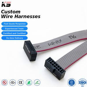 Custom 1.27*1.27 mm 10 Pin Bare Copper Conductor PVC Insulated IDC Flat Ribbon Cable Assembly for Electronic Applications - Product Image 1