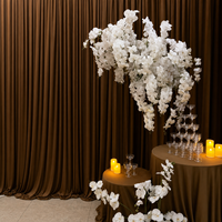 Voile de décoration de fond en tissu extensible en soie de lait couleur crème pour mariage, draperie de plafond de chapelle de mariage couleur café