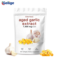 En stock : 300 gélules OEM d'extrait d'ail vieilli, 7500 mg, sans arôme, pour le soutien cardiaque et du système immunitaire
