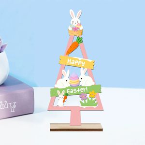 Adornos de Madera de Conejo y Huevo de Pascua, Decoración de Escena Festiva, Manualidades - Product Image 4