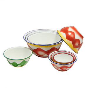 Vente en gros d'ustensiles de cuisine classiques et durables, bacs jetables en céramique <span class=keywords><strong>émaillé</strong></span>e pour le camping, bol à soupe en <span class=keywords><strong>métal</strong></span> et en acier - Product Image 5