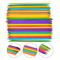 Bâtons d'ongles en bois orange à double extrémité pointue et en forme de cuticule, outils de manucure 11.4cm, 50 pièces, vente en gros