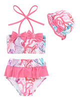 ALVABABY-Maillot de bain deux pièces réutilisable pour tout-petits, bikini, maillot de bain tankini sans manches pour bébés