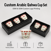 Coffret cadeau personnalisé, ensemble de tasses à café et à thé en céramique arabe Cawa Kawa pour une campagne promotionnelle de marque de café spécialisé
