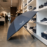 Nouveau Parapluie Droit de Luxe Personnalisé avec Logo, Manivelle Manuelle, Gris Froid Premium, Coupe-Vent, 23 Pouces, Accessoire de Chaussures, avec Boîte – Édition 2026