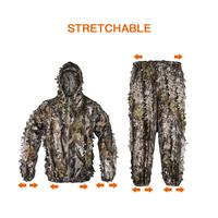 Combinaison de camouflage 3D effet bionique unisexe pour adultes, idéale pour le tir, la chasse, l'entraînement sur le terrain et les jeux de rôle (CS) – Imperméable