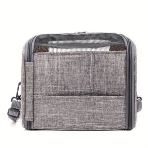 Custom Made Airline Approved Oxford <b>Pet</b> <b>Carrier</b> Soft-Sided Transparent Dog Cat Travel Bag with Printed Pattern Zipper Closure - Product Image 3