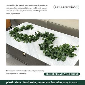 Vente en gros paquet de 12 pièces 2.1 mètres de guirlande de feuilles de <span class=keywords><strong>lierre</strong></span> artificielles plantes de feuillage de vigne feuilles maison chambre bricolage décoration murale - Product Image 4