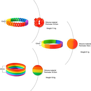 Bracelet en silicone souple et confortable, torsadé, six couleurs, en gros, en stock, pour le Mois de la fierté LGBTQ+, motif homosexualité - Product Image 5