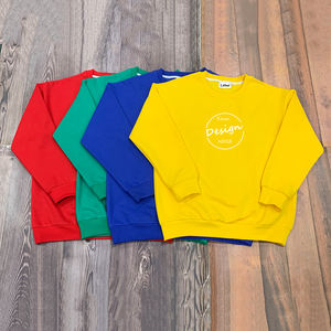 Hiver Automne Haute Qualité Femmes 280GSM Tissu Éponge Français Col Côtelé Elastique Pull Personnalisé Imprimé Epaule Goutte Uni - Product Image 1