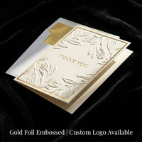 Tarjetas de Agradecimiento Personalizadas con Papel Dorado y Sobres, Tarjetas de Felicitación Empresariales y de Boda con Relieve, al por Mayor