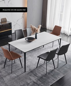 Grande <span class=keywords><strong>table</strong></span> à manger allongée simple moderne en vente chaude avec <span class=keywords><strong>table</strong></span> à manger en dalle de roche - Product Image 6