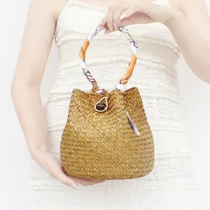 Most Popular Beach Tote Bag Latest Bags 2024 Women Handbags Golden Supplier Straw Bags Unique