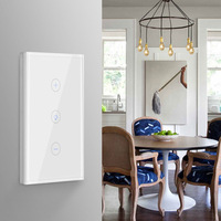 10A Smart Tuya WIFI tactile panneau de verre interrupteur mural APP télécommande Intelligent gradation éclairage maison Durable royaume-uni 240v