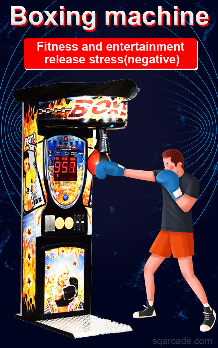 Electronic Amusement Operated Coin Kid Adult Stress Relief Kicking Game Machine Punch Arcade Boxing Game