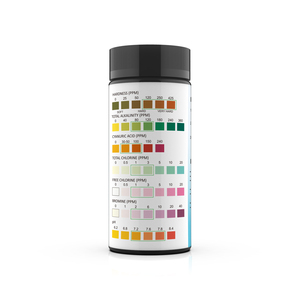 Tiras de prueba de agua <span class=keywords><strong>para</strong></span> <span class=keywords><strong>piscinas</strong></span> 7 en 1, papel de prueba multifuncional <span class=keywords><strong>para</strong></span> bromo, ácido cianúrico y pH, kit portátil <span class=keywords><strong>para</strong></span> análisis de agua de <span class=keywords><strong>piscinas</strong></span> - Product Image 3