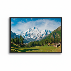 Nanga Parbat Tempered Glass Canvas Print: Mountain Landscape Art,<b>BLACK</b> <b>FRAMED</b> CANVAS - Product Image 2