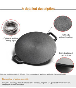 Padella Tawa in <span class=keywords><strong>Ghisa</strong></span> da 37 cm per Uso Intensivo, Grado Commerciale, Piana, Pre-Stagionata, con Doppi Manici, per Ristoranti - Product Image 4