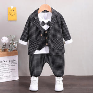 Vêtements décontractés pour enfants garçons, ensemble chemise et <span class=keywords><strong>short</strong></span> <span class=keywords><strong>avec</strong></span> nœud papillon, bretelles détachables, costumes de mariage pour garçons - Product Image 4
