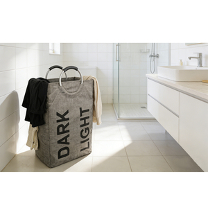 Panier à linge pliable en tissu, grand bac unique avec poignées de transport robustes en aluminium, panier à linge sale pliable en tissu - Product Image 3