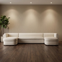 Canapé sectionnel de luxe pour intérieur, style rembourré, assise profonde, forme incurvée, meubles de salon