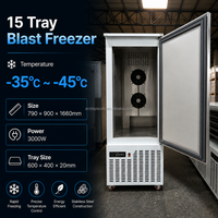 Chariot de congélation rapide industriel à congélateur à air pulsé -40°C ° C pour la pâtisserie, la pâte à pain, les produits de la pêche, les fruits de mer, la viande de poulet, la transformation alimentaire