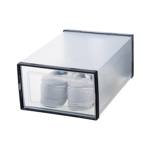 Caixas Organizadoras de Tênis Empilháveis de Plástico Transparente, Economizadoras de Espaço, Grandes Caixas de Armazenamento para Armário - Product Image 1