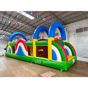 Circuito <span class=keywords><strong>de</strong></span> Obstáculos Inflable Comercial con Tobogán, Castillo Hinchable para Exteriores, Cama Elástica, Laberinto Inflable Grande - Product Image 2