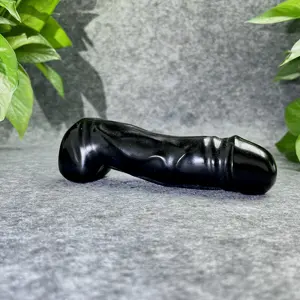 Kenny cristaux en gros pierre de cristal naturel godes de guérison réaliste pénis obsidienne DingDing sculpture pour les femmes Masturbation