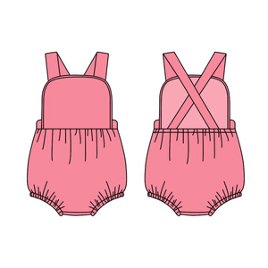 Combinaison bébé fille rose pastèque à manches volantées, modèle SR4187, vente en gros - Product Image 1