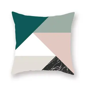 Estilo nórdico personalizado verde geométrico impresso travesseiro fronha sofá capa de almofada