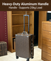 Ensemble de bagages de luxe 2 pièces avec logo personnalisé et motif à carreaux, valise à roulettes à cadre en aluminium et sac de voyage, Vente en gros 2026 à succès