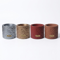 Diffuseur d'arômes en pierre volcanique brute avec support en béton, pot décoratif en ciment, désodorisant d'ambiance aux huiles essentielles