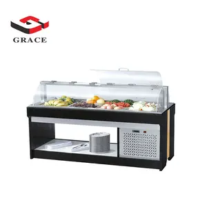 Chất lượng cao thương mại lạnh salad Bar truy cập với thép không gỉ hiển thị & saladette Top - Product Image 1