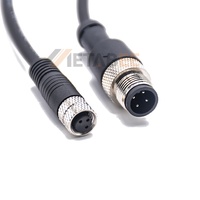 Kabel Profibus M12 a-kode 5 Pin laki-laki ke M8 3 Pin kabel PUR perempuan