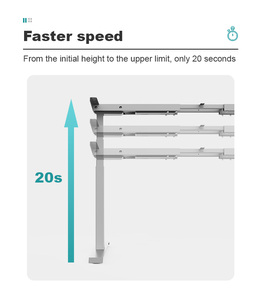 Soporte mecánico de pie para oficina, soporte de escritorio con bandeja de cable - Product Image 4