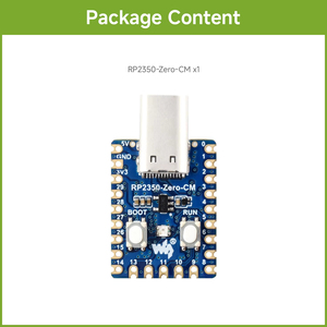 Waveshare RP2350-Zero-CM Mini Placa de Desarrollo de Doble Núcleo y Doble Arquitectura con Puerto Tipo-C Macho Integrado, Módulo Castellated K469 - Product Image 2