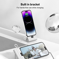 OEM 5000mAh 10000mAh Mini Power Bank avec câble intégré, support de téléphone, écran LCD, chargeur portable pour iPhone Android