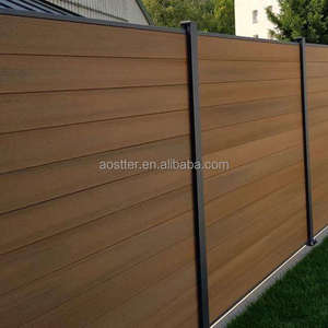 Panneau avec cadre métallique et poteau en aluminium, clôture <span class=keywords><strong>composite</strong></span> pour jardin et cour, durable et facile à installer, clôture en WPC - Product Image 1