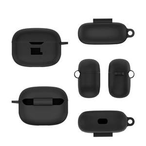 Étui de protection complet en silicone souple pour boîte de charge d'<span class=keywords><strong>écouteur</strong></span>s, housse pour <span class=keywords><strong>écouteur</strong></span>s <span class=keywords><strong>sans</strong></span> <span class=keywords><strong>fil</strong></span> <span class=keywords><strong>JBL</strong></span> Vibe Beam avec mousqueton - Product Image 2