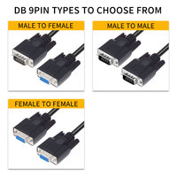 Cable de serie de extensión d-sub Rs232 Db 9 macho a Db9 macho a macho, personalizado