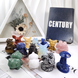 ขายส่งงานแกะสลักคริสตัลรูป<span class=keywords><strong>การ์ตูน</strong></span>โปเกมอนจากอเมทิสต์ หยก โรสควอตซ์ และควอตซ์ใส รูปสัตว์น่ารักสำหรับตกแต่ง - Product Image 2