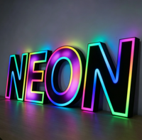 Enseignes lumineuses LED RGB programmables Carrey personnalisées, lettres canal colorées, logo pour scène extérieure, enseigne lumineuse pour club