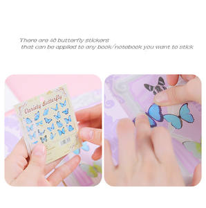 Collection de signets papillon volant avec autocollants et pinces à livres Carte de voeux pour étudiants Cadeaux en papier - Product Image 6