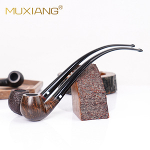 MUXIANG Briar Wood Pipe 9mm Filter Bent Type Reading Tobacco Pipe - Product Image 1