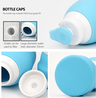Bouteille d'eau pliable en silicone sport mignonne 580 ml, écologique, grande capacité, portable pour usage extérieur
